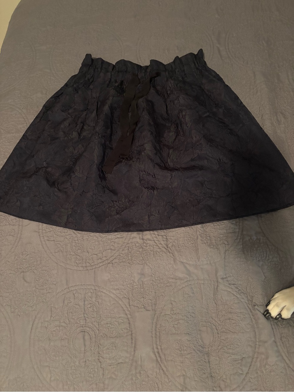 H&M Navy Textured Circle Skirt